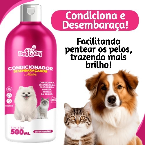 Mata Pulga Anti Pulgas E Carrapatos Sarnas Shampoo Condicionador Cachorro e Gato Neutro Pet Genial