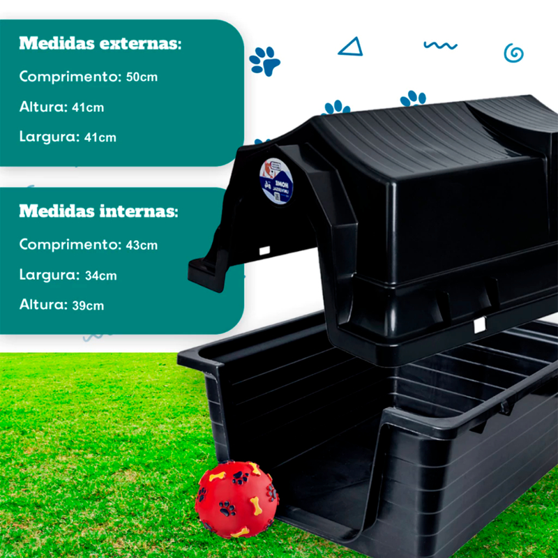 Casa de Cachorro N 4 Casinha Com Cama Para Cachorro Sob Medida + Comedouro e Bebedouro Pet 300ML