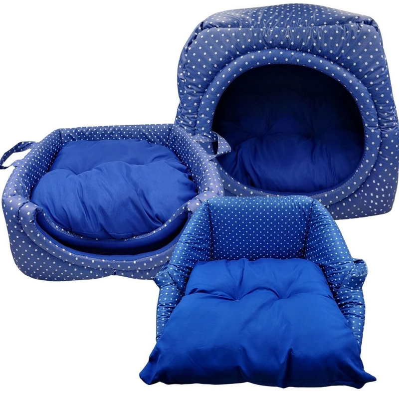 Cama Toca Iglu 3 em 1 Para Cachorro Gato Pet Casa Casinha Caminha Sofá Com Almofada