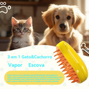Escova para Gato a Vapor - Remove Pelos, Massageia e Cuida do Seu Pet - Escova Multifuncional para Gatos e Cachorros