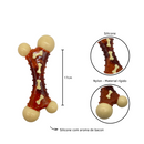 Mordedor Osso Flatter com aroma de Bacon para Cachorros e Pets- Bom Amigo