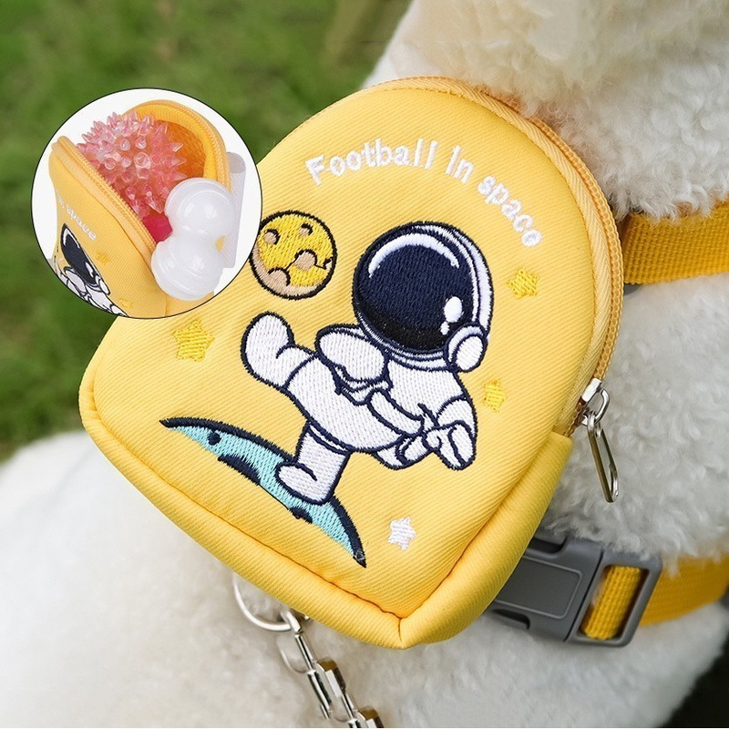 Peitoral Coleira Com Guia e Bolsa Removível Para Cachorro Pet Cães Gatos Pequeno Médio De Viagem