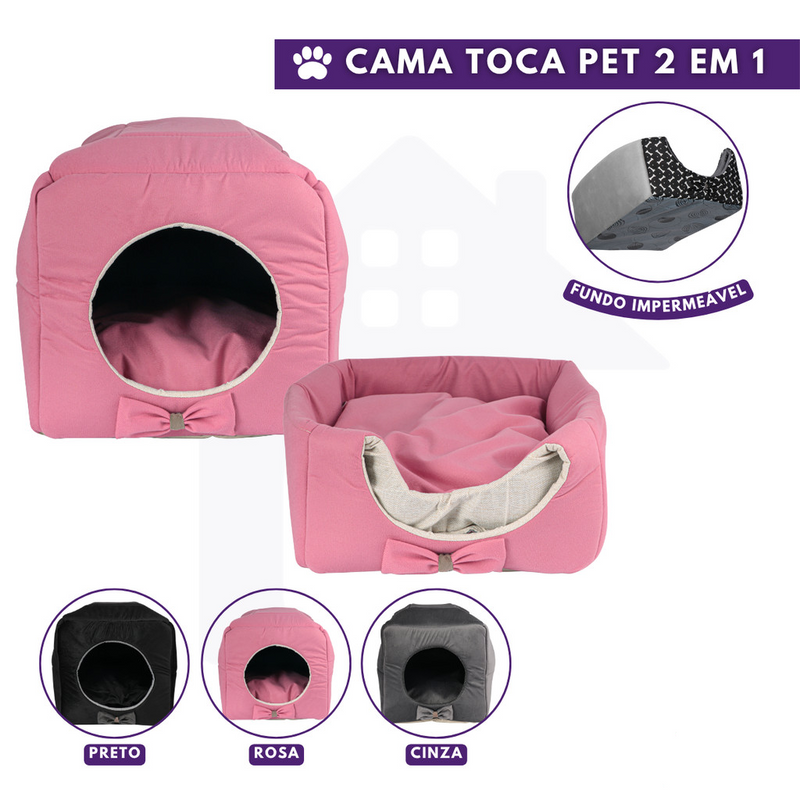 Caminha Pet Toca Iglu 3 EM 1 Cama Para Cães e Gatos Com Almofada