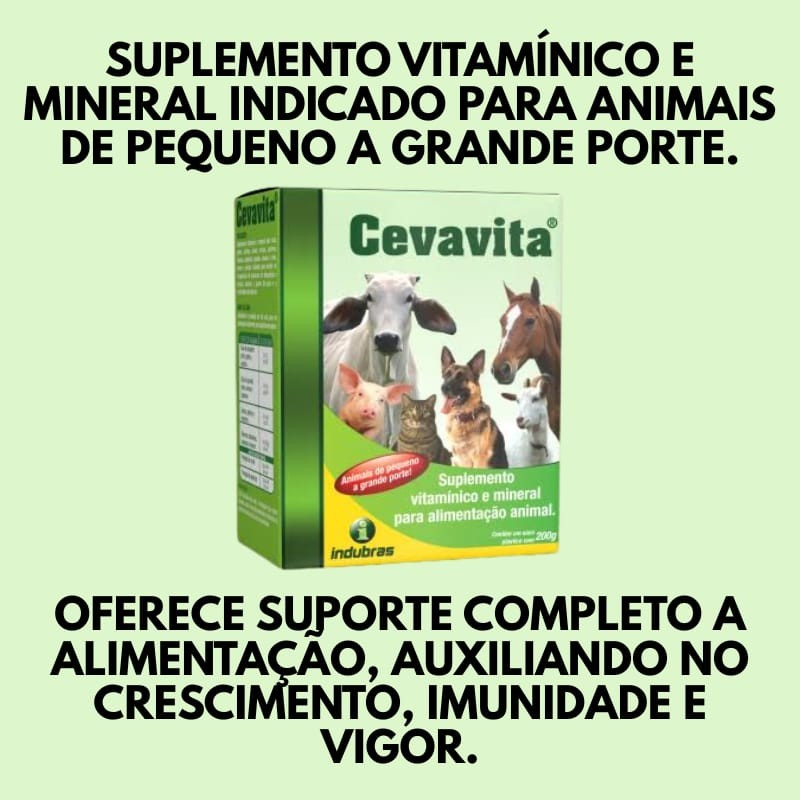 3 Suplemento Vitamínico Mineral Para Animais Cevavita 200g